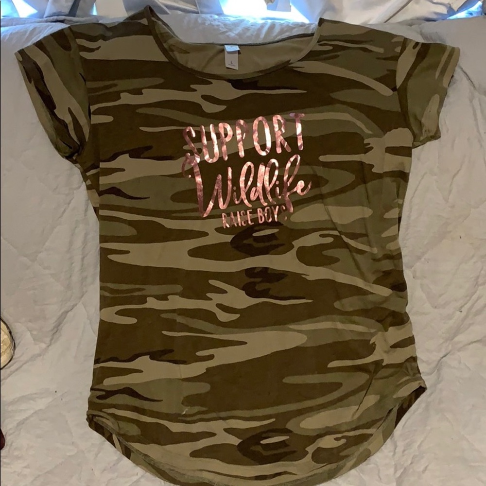 Alternative apparel camo Raise Boys tunic tshirt L